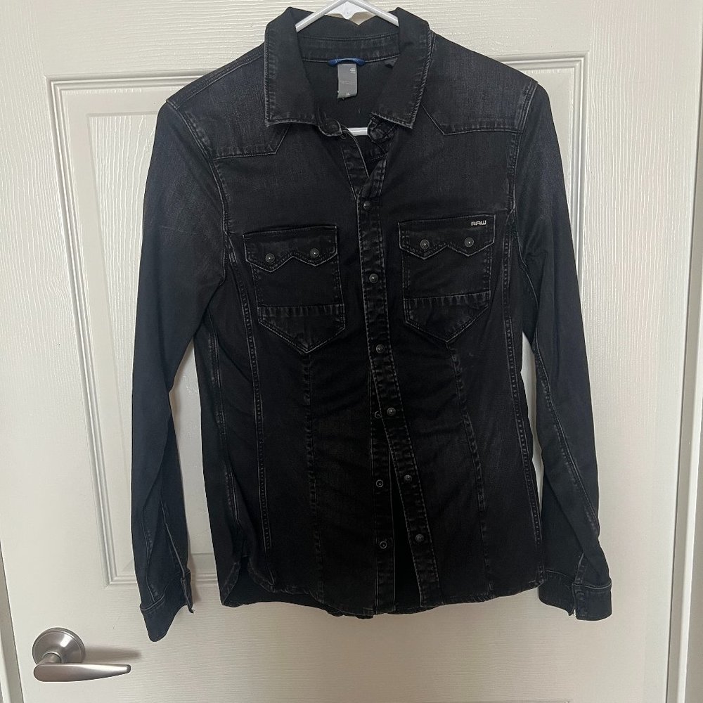G-Star RAW Black Denim Button-Up (Size S)